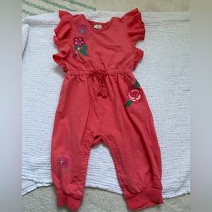 Pink Floral Embroidered Jumpsuit - Curious by Peek